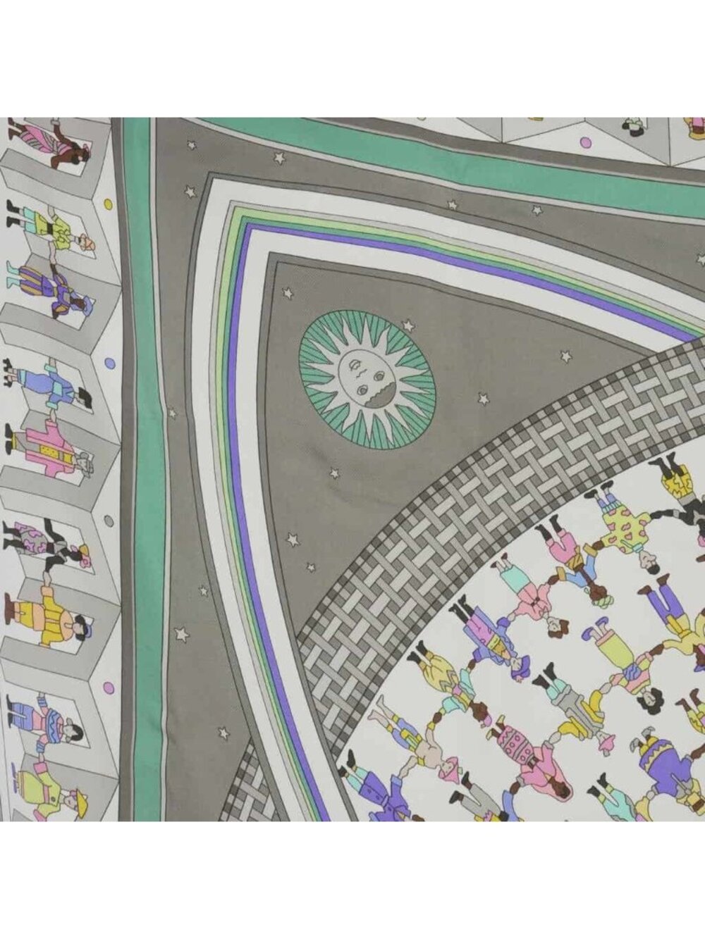 Hermes Scarf Carre 90 Donner la Silk Gray Multicolor - Picture 3 of 7